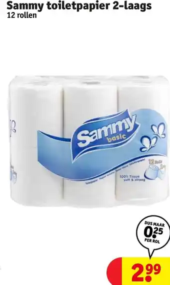 Kruidvat Sammy Toiletpapier 2-Laags 12 Rollen aanbieding