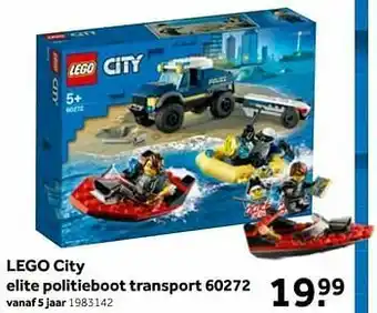 Intertoys Lego city elite politieboot transport 60272 aanbieding