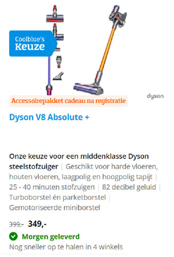 Coolblue Dyson V8 Absolute aanbieding