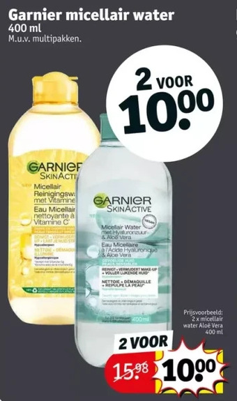 Kruidvat Garnier micellair water 400 ml aanbieding
