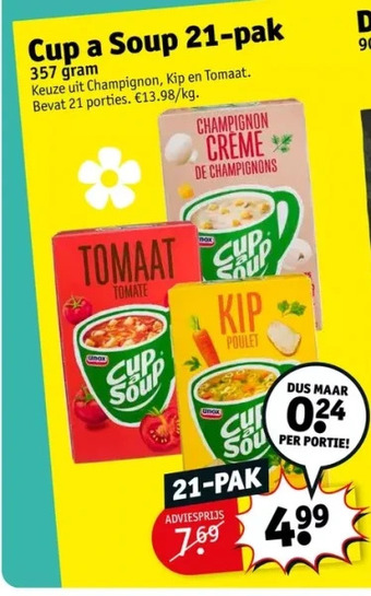 Kruidvat Cup a soup 21-pak aanbieding