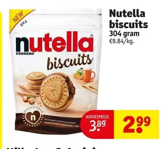 Kruidvat Nutella biscuits aanbieding