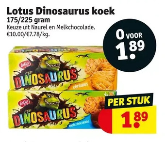 Kruidvat Lotus dinosaurus koek aanbieding