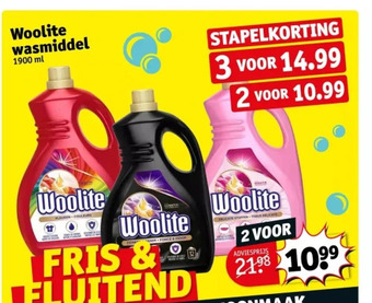 Kruidvat Woolite wasmiddel 1900 ml aanbieding