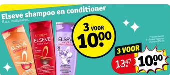 Kruidvat Elseve shampoo en conditioner aanbieding
