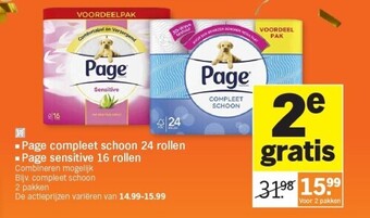 Albert Heijn Page compleet schoon 24 rollen aanbieding