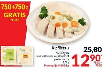Intermarché Kipfilets of -plakjes saus waterzooi, ratatouille of groentecurry aanbieding