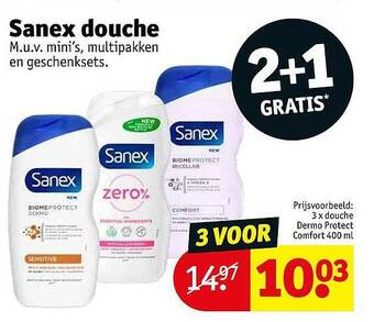 Kruidvat Sanex douche aanbieding
