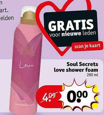 Kruidvat Soul secrets love shower foam aanbieding