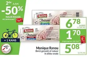 Intermarché Monique ranou borst gerookt of natuur ln dikke snede aanbieding