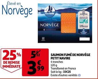 Auchan Saumon Fume De Norvege Petit Navire aanbieding