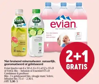 Delhaize Niet bruisend mineraalwater, natuurlijk, gearomatiseerd of geïnfuseerd aanbieding