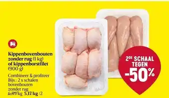 Kippenbovenbouten zonder rug (1 kg) of kippenborstfilet