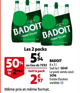 Auchan Badoit 6 x 1L aanbieding