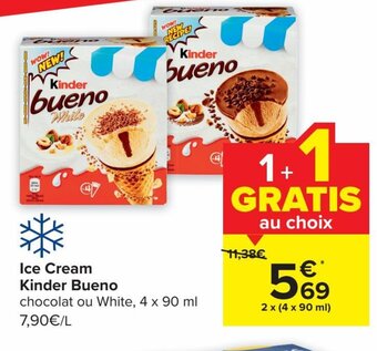 Carrefour Market Kinder Bueno Ice Cream 2 x ( 4 x 90ml) aanbieding
