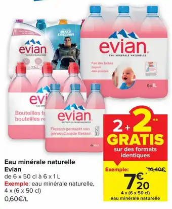 Carrefour Market Evian Eau Minerale Naturelle 4 x (6 x 50cl) aanbieding