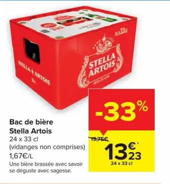 Carrefour Market Stella Artois Bac De Biere 24 x 33 cl aanbieding