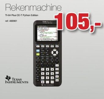 Rekenmachine TI-84 Plus CE-T Python Edition