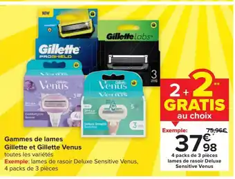 Carrefour Market Gammes de lames Gillette et Gillette Venus aanbieding