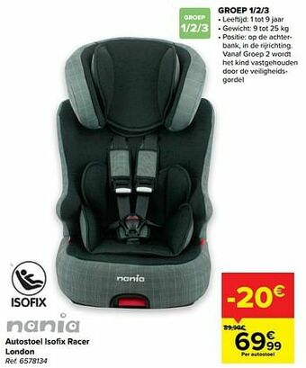 Autostoel isofix racer london