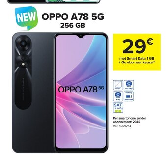 Carrefour Oppo A78 5G 256 GB aanbieding