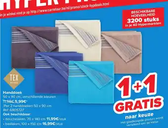 Carrefour TEX Handdoek 50 x 90 cm aanbieding