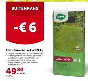 AVEVE Aveve gazon all-in 4 in 1 20 kg aanbieding