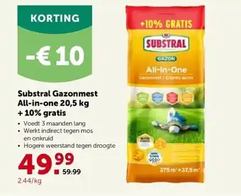 AVEVE Substral gazonmest all-in-one 20,5 kg + 10% gratis aanbieding