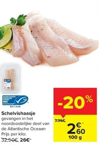Carrefour Schelvishaasje aanbieding
