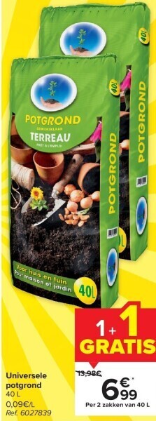 Carrefour Universele potgrond 40 l aanbieding
