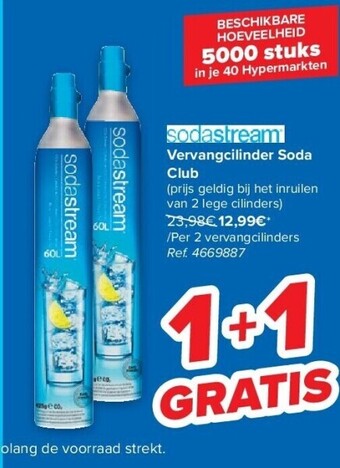 Carrefour Vervangcilinder soda club aanbieding
