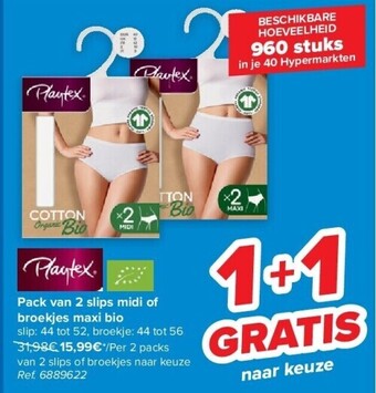 Pack van 2 slips midi of broekjes maxi bio