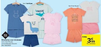 Carrefour Shortama voor kinderen aanbieding