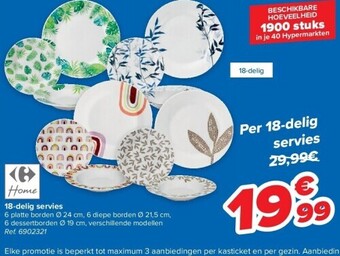 Carrefour 18-delig servies aanbieding