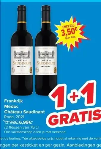 Carrefour Frankrijk médoc château saudinant aanbieding