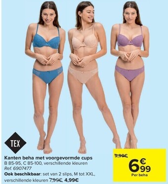 Kanten beha met voorgevormde cups