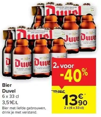 Carrefour Bier duvel 6 x 33 cl aanbieding