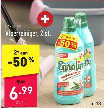 ALDI Carolin Vloerreiniger 2 x 1L aanbieding
