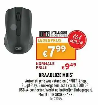 Trafic Draadloze muis t’nb srsfshark aanbieding