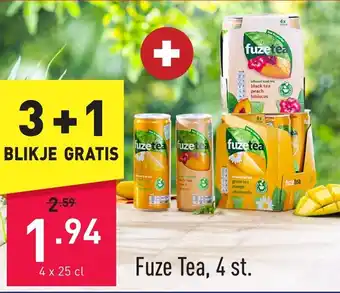 ALDI Fuze Tea 4 x 25cl aanbieding