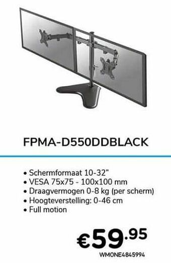 Newstar monitor bureausteunen fpma-d550ddblack