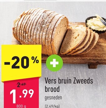 ALDI Vers Bruin Zweeds Brood 800g aanbieding