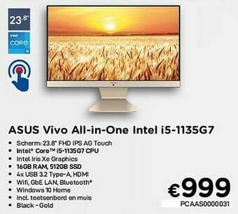 CompuDeals Asus vivo all-in-one intel i5-1135g7 aanbieding