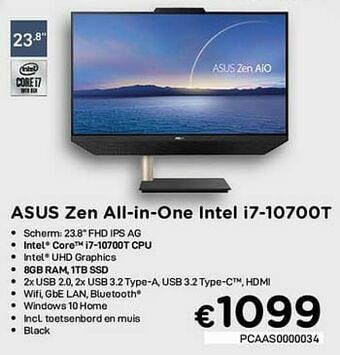 CompuDeals Asus zen all-in-one intel i7-10700t aanbieding