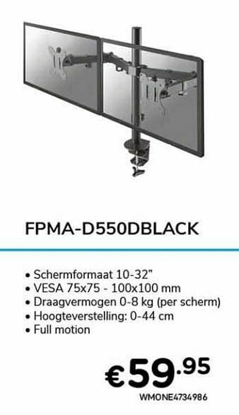 CompuDeals Newstar monitorarmen fpma-d550dblack aanbieding