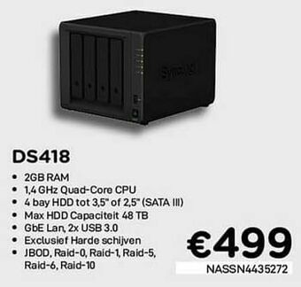 CompuDeals Syno logy ds418 aanbieding