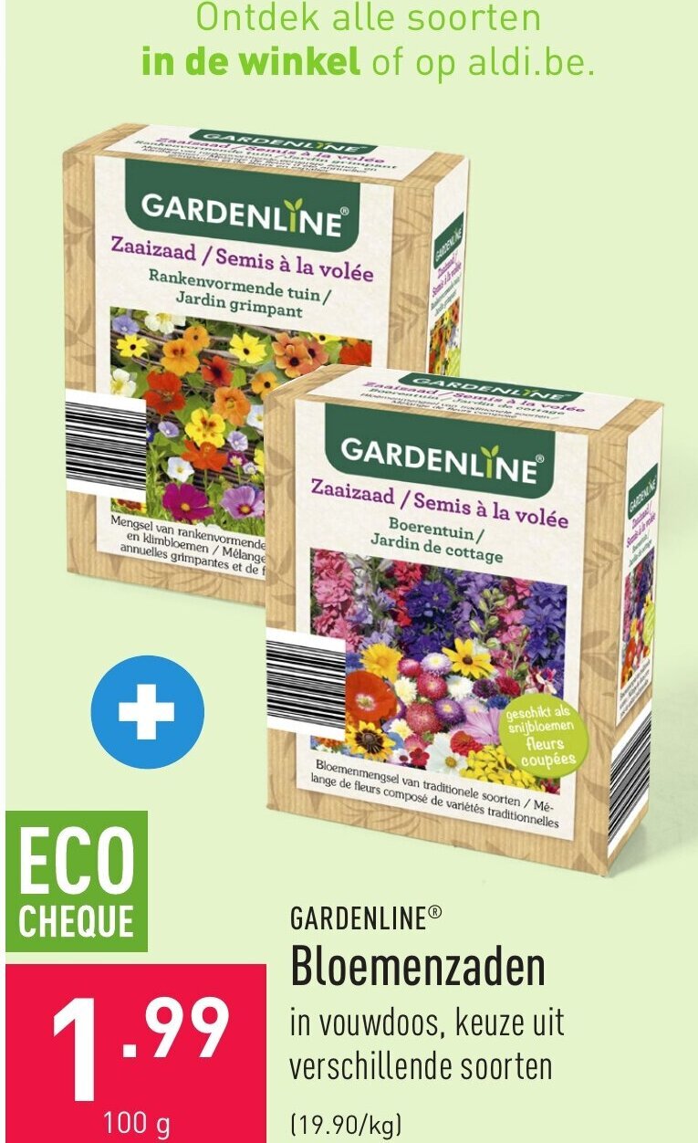 Gardenline Bloemenzaden 100g promotie bij ALDI