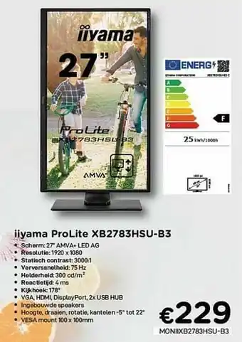 CompuDeals Iiyama prolite xb2783hsu-b3 aanbieding