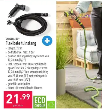 ALDI Gardenline Flexibele Tuinslang 7.2m aanbieding