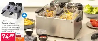 ALDI Ambiano Dubbele Friteuse 2 x 2000W aanbieding